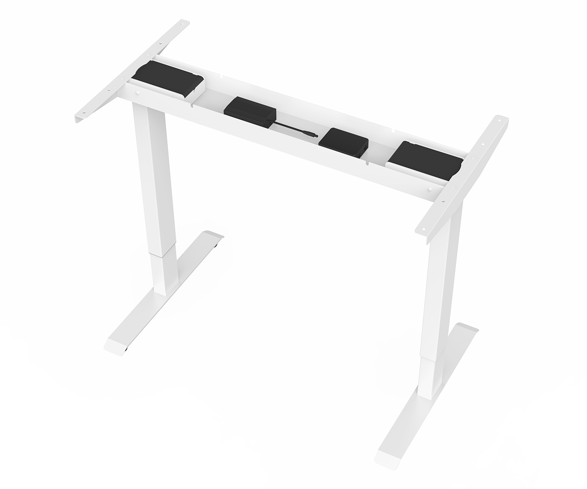 white standing desk double motor 
