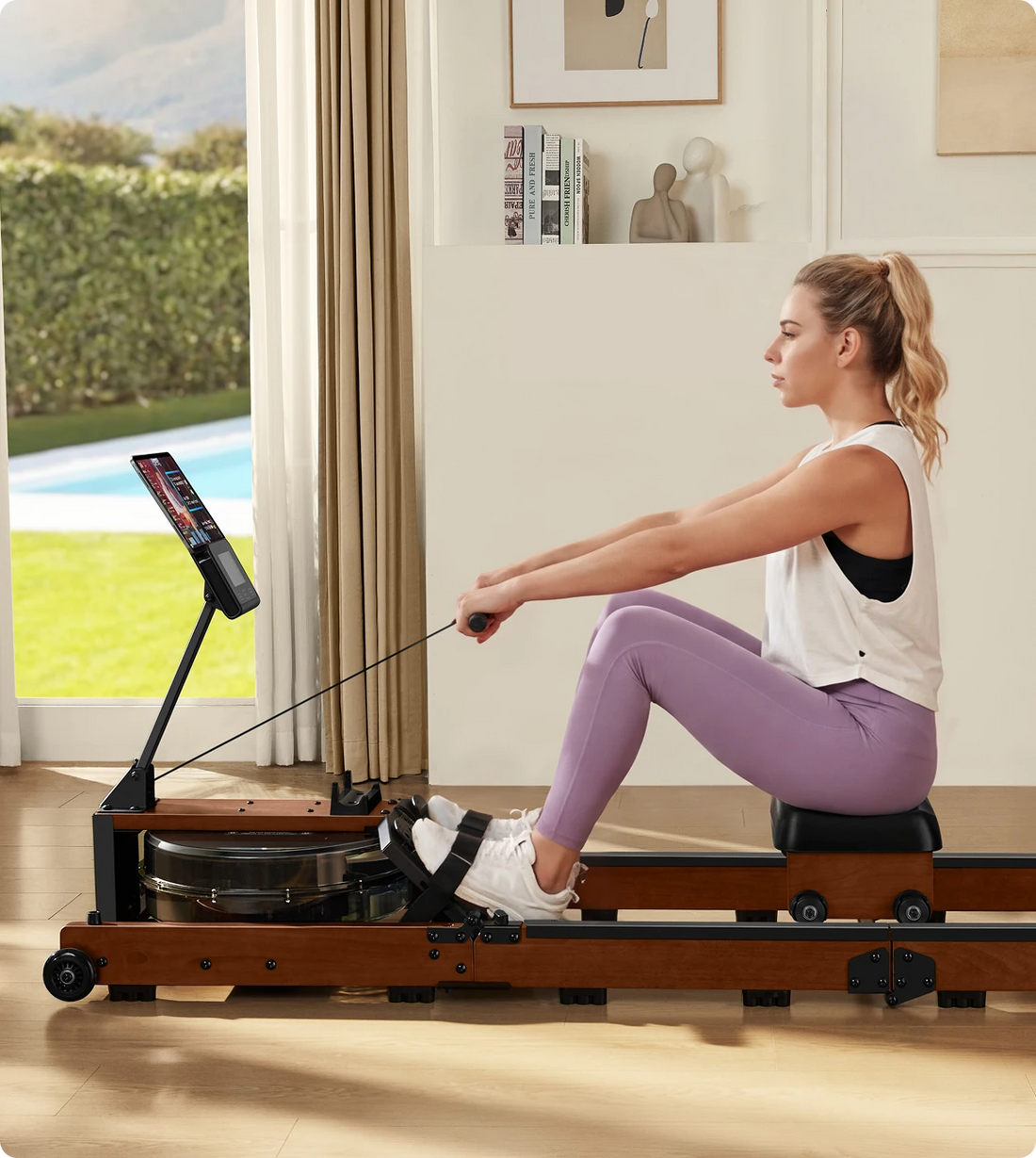 low impact water rowing exercise full body workout at home