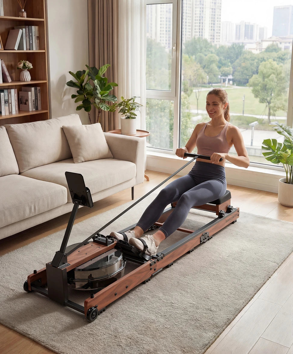 water rowing machine outdoor rowing workout scenic view